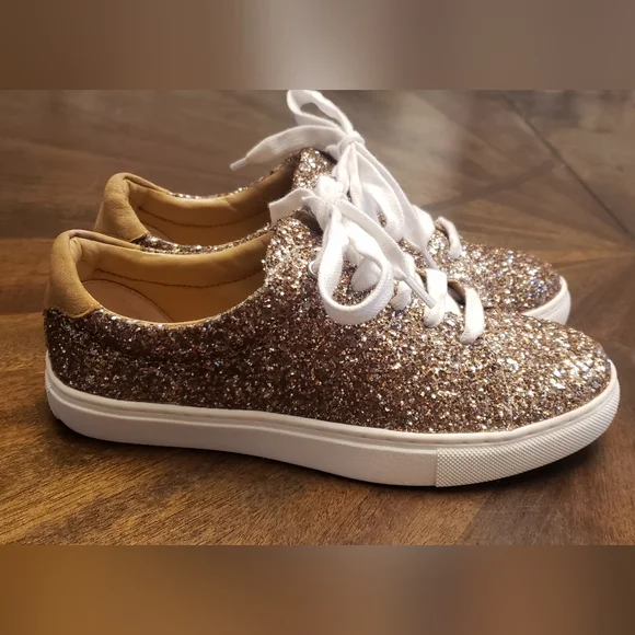 Banana Republic Gold Glitter Shoes s6 - Picture 4 of 12